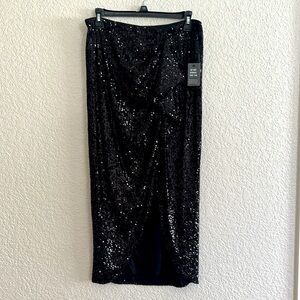 INC sequin black skirt size M